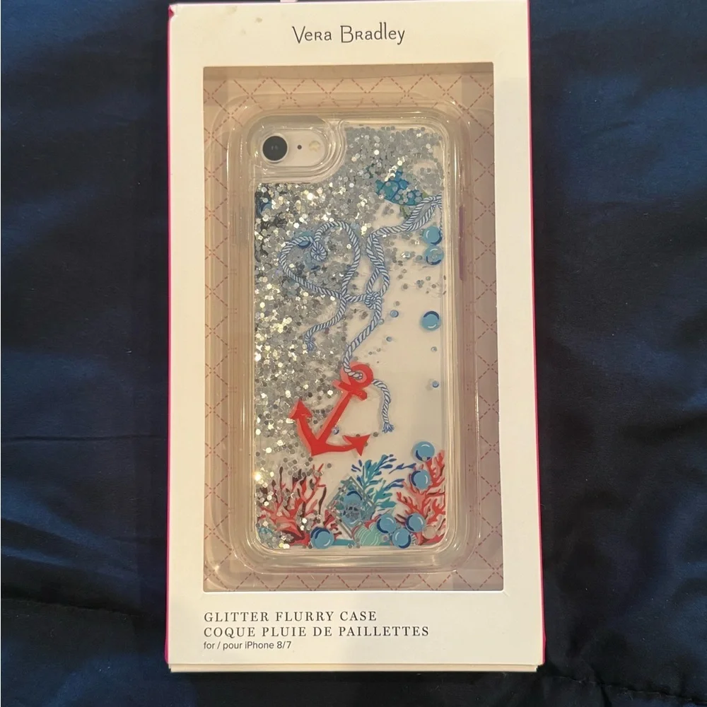 Vera Bradley Glitter Flurry Case โ Anchor & Coral Design for iPhone 7/8 โ NWT - Picture 4 of 6